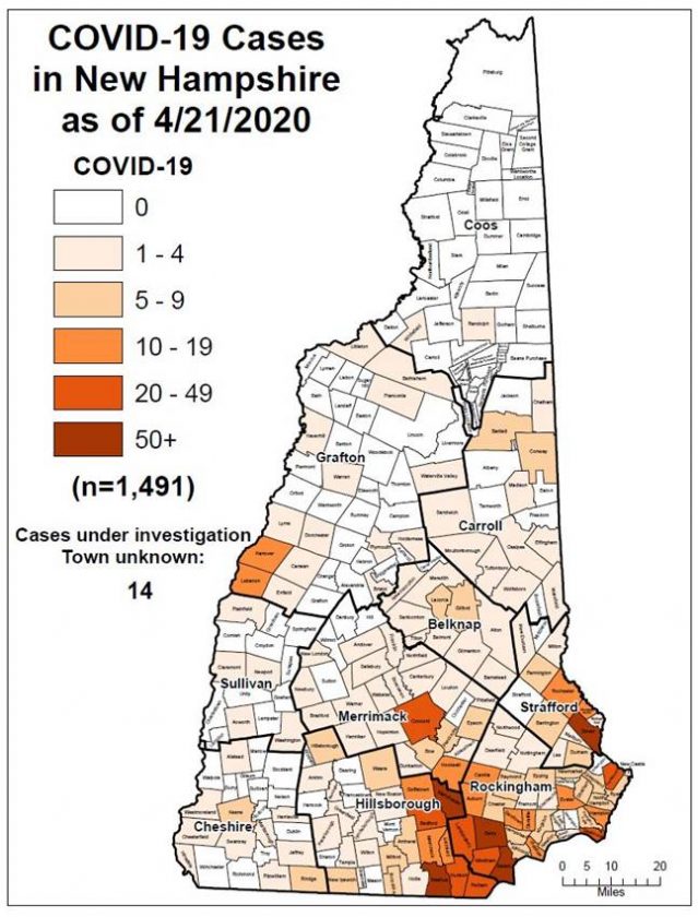 COVID19 Cases in New Hampshire as of 4/21/2020 News, Sports, Jobs